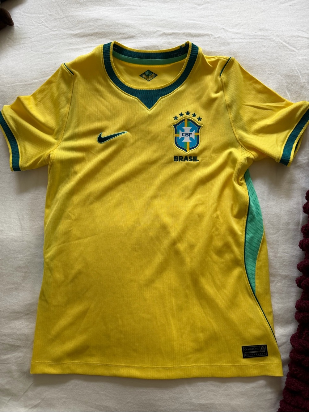 Authentic Nike Kids Brasil Soccer Jersey - Yellow/Green